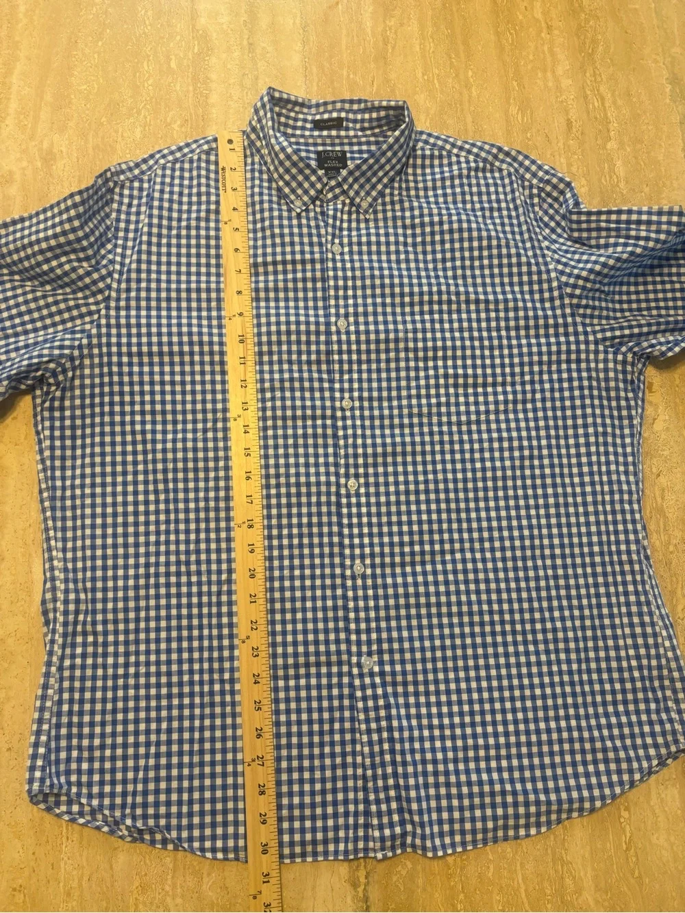 Lot of 2 J.Crew Mens XXL Flex Washed Classic Fit Gingham Button Down Shirts #007